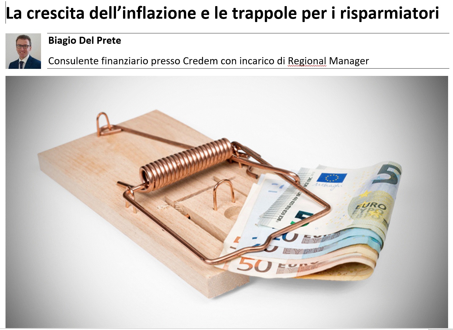 La crescita dell’inflazione e la trappola per