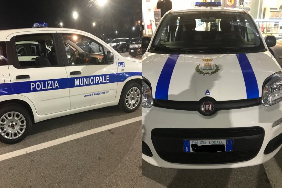 Maddaloni, in preda ad un raptus sfascia auto della polizia locale