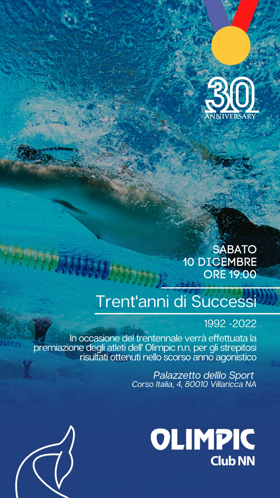 30 anni di attività e di successi per Olimpic nuoto Napoli