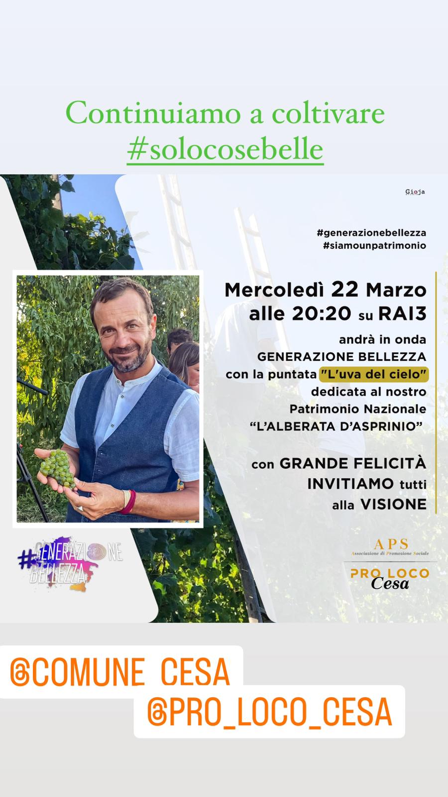 Stasera Cesa su Rai 3
