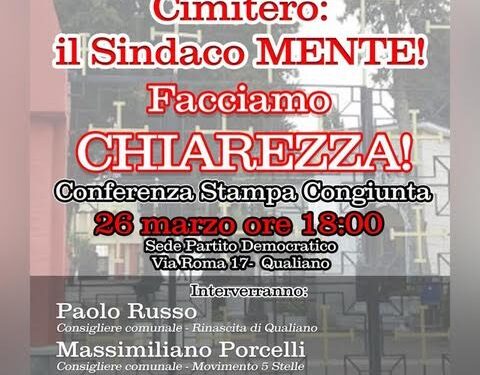 Qualiano, l’opposizione indice una conferenza stampa sulle vicende del Cimitero