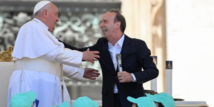 Benigni , protagonista della giornata mondiale dei bambini