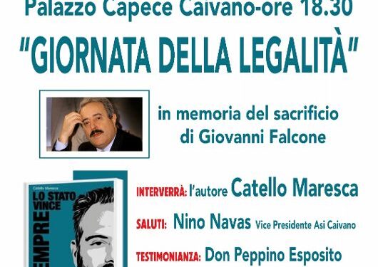 Caivano, al Palazzo Capece la presentazione del libro “Lo Stato vince sempre” di Catello Maresca. L’evento promosso dall’associazione “Sveglia Caivano”