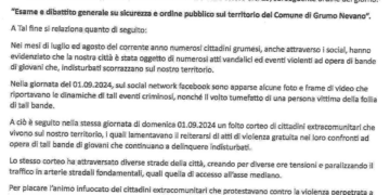 Grumo Nevano, l’opposizione consiliare richiede un consiglio comunale straordinario sulla sicurezza