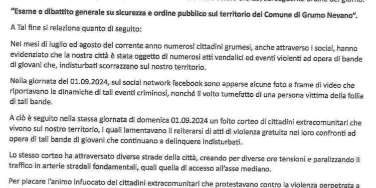 Grumo Nevano, l’opposizione consiliare richiede un consiglio comunale straordinario sulla sicurezza