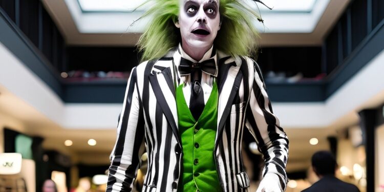 Halloween stile Beetljuice al Centro commerciale Campania