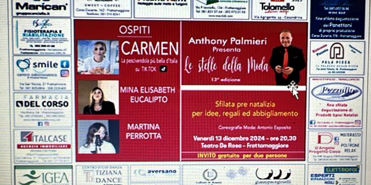 Frattamaggiore, 13 Dicembre appuntamento con la moda locale con Antony Palmieri