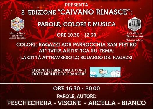 L’EVENTO. L’associazione “Sveglia Caivano” promuove la seconda edizione della kermesse artistica, musicale e letteraria “Parole, musica e colori”
