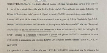 Arenella : Falsifica di essere ai domiciliari  per non essere sfrattato