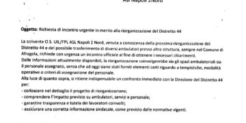 Afragola: La Uil/Fpl ASL Napoli 2 Nord denuncia il silenzio del distretto 44