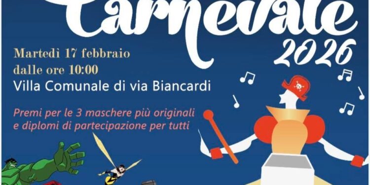 Frattamaggiore: Carnevale 2026, la 9 ed della “Mascherina Frattese” in Villa comunale di Via Biancardi