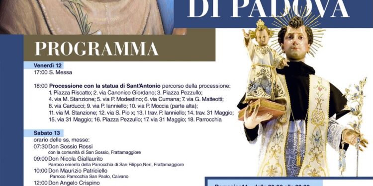 Frattamaggiore: Tre giorni si festeggia Sant’Antonio da Padova