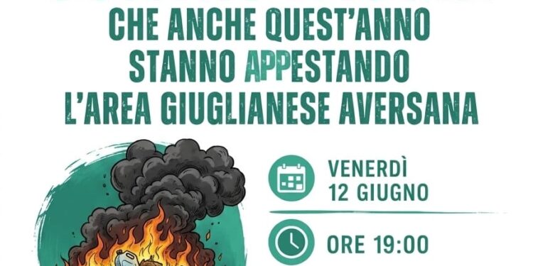 Giugliano: Il Comitato Kosmos scende in piazza contro i roghi tossici