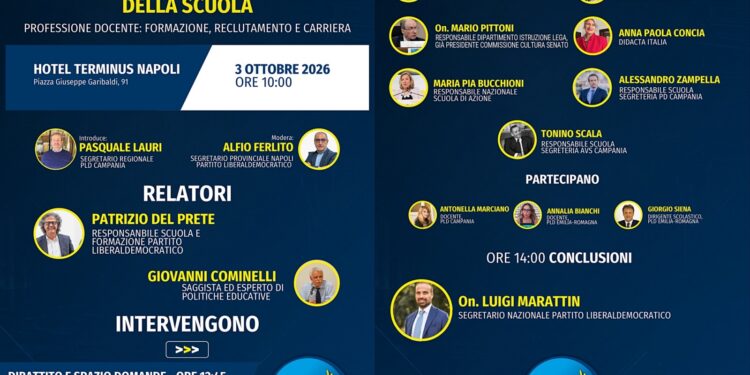 Partito Liberal Democratico, il 3 ottobre Marattin a Napoli a parlare di scuola